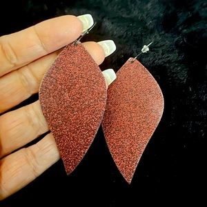 Red glitter earrings $8